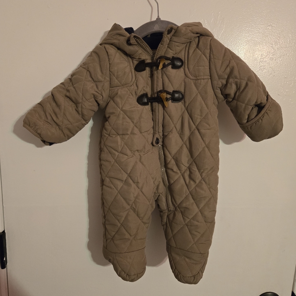 Perry Ellis Baby Boys' Quilted Fleece Lined Coveralls Size 0-3 Months